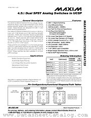 MAX4721 datasheet pdf MAXIM - Dallas Semiconductor