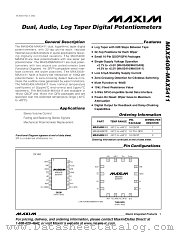 MAX5410 datasheet pdf MAXIM - Dallas Semiconductor