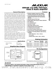 MAX9712 datasheet pdf MAXIM - Dallas Semiconductor