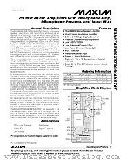 MAX9765 datasheet pdf MAXIM - Dallas Semiconductor