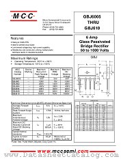 GBJ601 datasheet pdf Micro Commercial Components