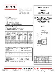 KBPC2501S datasheet pdf Micro Commercial Components
