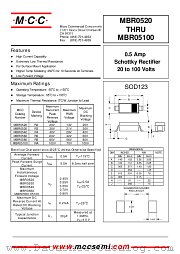 MBR0520 datasheet pdf Micro Commercial Components