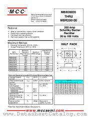 MBR20040 datasheet pdf Micro Commercial Components