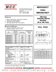 MBR20030CT datasheet pdf Micro Commercial Components
