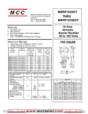 MBRF1045CT datasheet pdf Micro Commercial Components