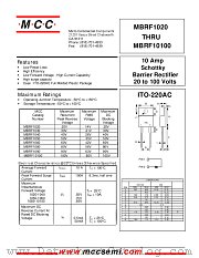 MBRF1050 datasheet pdf Micro Commercial Components