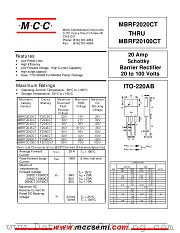 MBRF2045CT datasheet pdf Micro Commercial Components
