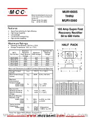 MUR10010 datasheet pdf Micro Commercial Components