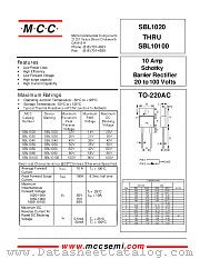 SBL1020 datasheet pdf Micro Commercial Components