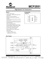 MCP2551 datasheet pdf Microchip