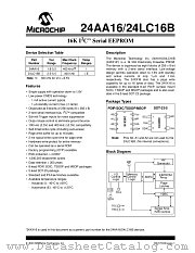 24LC16B datasheet pdf Microchip