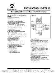 PIC16LC74B-16/PTL16 datasheet pdf Microchip