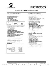 PIC16C505 datasheet pdf Microchip