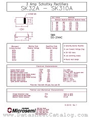 SK32A datasheet pdf Microsemi