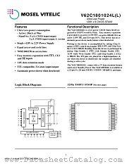 V62C1801024L-70T datasheet pdf Mosel Vitelic Corp
