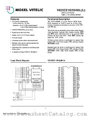 V62C2162048LL-100B datasheet pdf Mosel Vitelic Corp