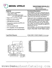 V62C2801024L-100T datasheet pdf Mosel Vitelic Corp
