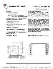 V62C2802048L-85T datasheet pdf Mosel Vitelic Corp