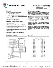 V62C3161024LL-85T datasheet pdf Mosel Vitelic Corp