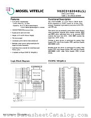 V62C3162048L(L)-85B datasheet pdf Mosel Vitelic Corp