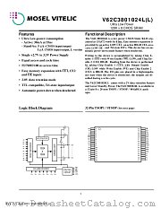 V62C3801024L-70V datasheet pdf Mosel Vitelic Corp