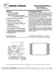 V62C3802048L-85V datasheet pdf Mosel Vitelic Corp