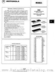 MC6821 datasheet pdf Motorola
