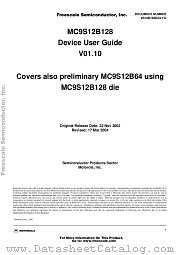 9S12B128DGV1 datasheet pdf Motorola
