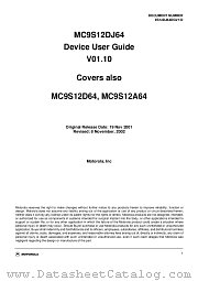 9S12DJ64DGV1 datasheet pdf Motorola