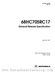HC705RC17GRS datasheet pdf Motorola