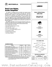 LM833 datasheet pdf Motorola