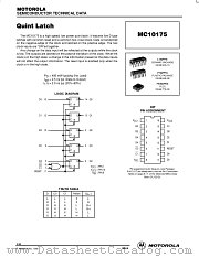 MC10175P datasheet pdf Motorola