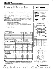 MC10H161P datasheet pdf Motorola