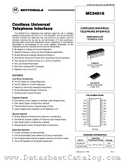 MC34016P datasheet pdf Motorola