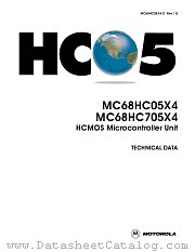 MC68HC05X4 datasheet pdf Motorola