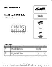 MC74AC00N datasheet pdf Motorola