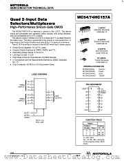 MC74HC157ADT datasheet pdf Motorola