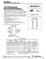 MC74HC194N datasheet pdf Motorola