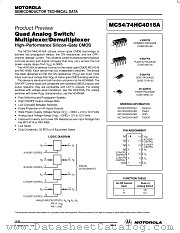 MC74HC4016ADT datasheet pdf Motorola