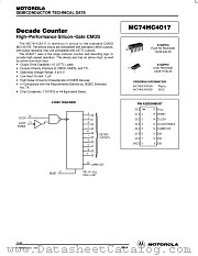 MC74HC4017D datasheet pdf Motorola