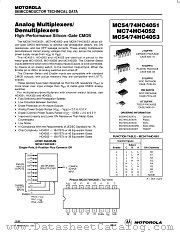 MC74HC4051D datasheet pdf Motorola