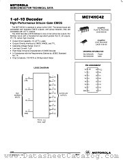 MC74HC42D datasheet pdf Motorola