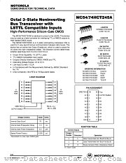 MC74HCT245ASD datasheet pdf Motorola