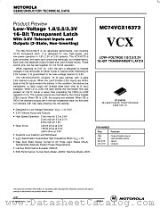 MC74VCX16373DT datasheet pdf Motorola