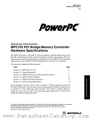 MPC105EC datasheet pdf Motorola