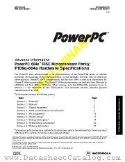 MPC604E9QEC datasheet pdf Motorola