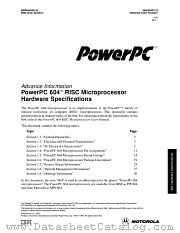 MPC604EC/DR1 datasheet pdf Motorola