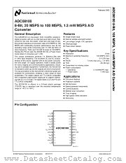 ADC08100 datasheet pdf National Semiconductor