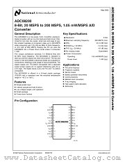 ADC08200 datasheet pdf National Semiconductor